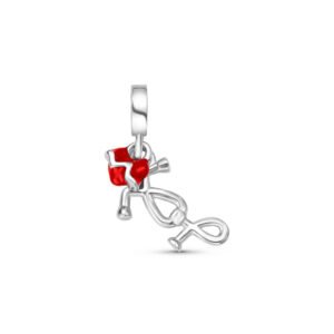 Pingente Life Profissão Médico Estetoscópio em Prata 925 com Esmalte