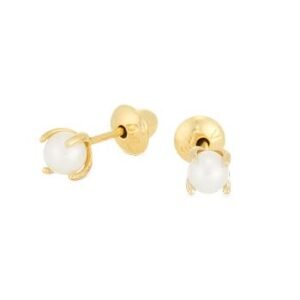 Brinco Baby em Ouro Amarelo 18k com Pérola