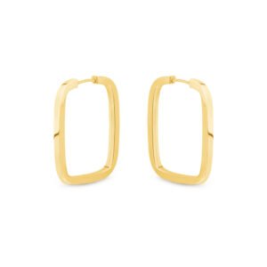 Argola Retangular em Ouro Amarelo 18k, 24mm