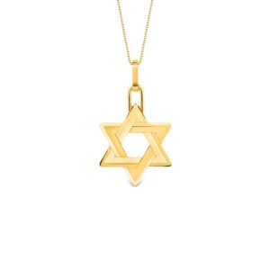 Pingente Life Estrela de Davi em Prata 925 com Banho de Ouro Amarelo 18k