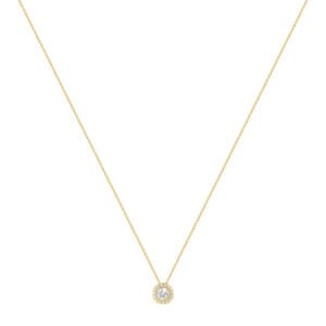 Colar Life Forms Redondo em Prata 925 com Banho de Ouro Amarelo 18k e Pedras Incolores