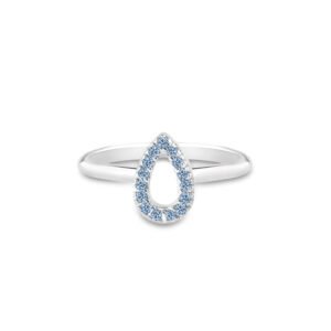 Anel Life Astro Gota em Prata 925 com Pedras Azuis