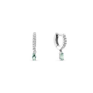 Brinco Argola Life Blend IV em Prata 925 com Pedra Verde e Incolores