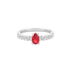 Anel Life Special II em Prata 925 com Cristal Vermelho e Pedras Incolores