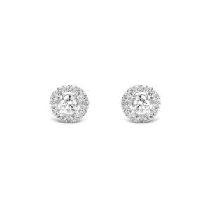 Brinco Solitário em Ouro Branco 18k com Diamantes 0,25 ct
