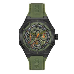 Relógio Hugo Skeleton Masculino Borracha Verde - 1530376