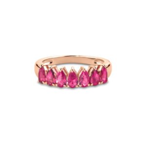 Anel Life Velvet em Liga Rosé com Banho de Ouro Rosé 18k e Pedras Vinho
