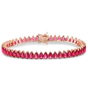Pulseira Life Velvet em Liga Rosé com Banho de Ouro Rosé 18k e Pedras Vinho