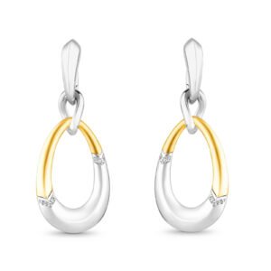Brinco Astrale em Prata 925 e Ouro Amarelo 18k com Diamantes 0,04 ct