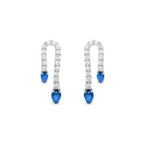 Brinco Life Special II em Prata 925 com Pedras Azuis