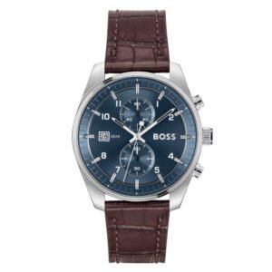 Relógio Boss Skytravller Masculino Couro Marrom - 1514194