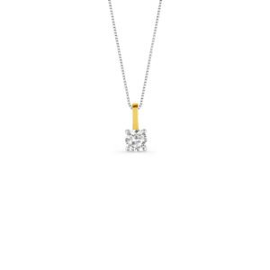 Pingente Lume em Prata 925 e Ouro Amarelo 18k com Diamante de Laboratório 0,26 ct