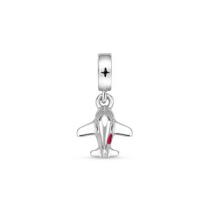 Pingente Life Viagem Avião em Prata 925 com Esmalte