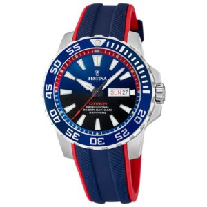 Relógio Festina The Originals Masculino Borracha Azul e Vermelho
