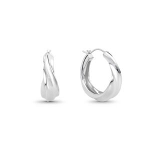 Brinco Argola Torcida Life em Prata 925