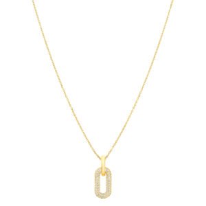 Colar Life Infinity em Prata 925 com Banho de Ouro Amarelo 18k com Pedras Incolores, 45cm