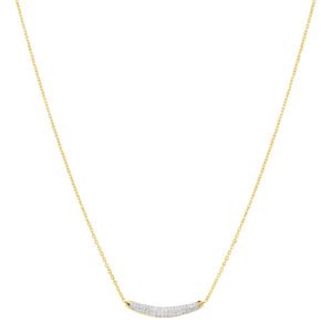 Colar Life Luxe em Prata 925 com Banho de Ouro Amarelo 18k com Pedras Incolores, 45cm