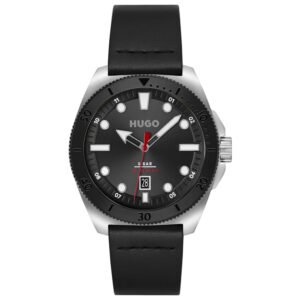 Relógio Hugo Masculino Couro Preto 1530301