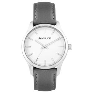 Relógio Akium Lady Casual Feminino Couro Cinza