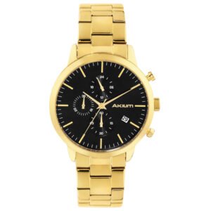 Relógio Akium Masculino Aço Dourado