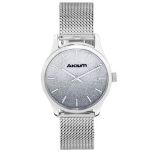 Relógio Akium Casual Glow Feminino Aço Prateado