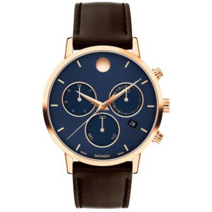 Relógio Movado Masculino Couro Marrom 607844
