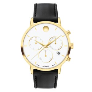 Relógio Movado Masculino Couro Preto 607888