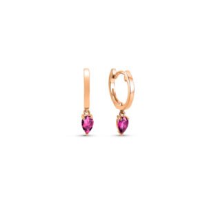 Brinco Argola Cores em Ouro Rosé 18k com Rodolita
