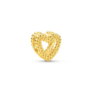 Separador Life Amor Coração Bolinhas em Prata 925 com Banho de Ouro Amarelo 18k