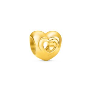 Separador Life Amor Coração em Prata 925 com Banho de Ouro Amarelo 18k
