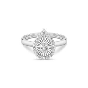 Anel Lumina II Gota em Ouro Branco 18k com Diamantes 0,16 ct