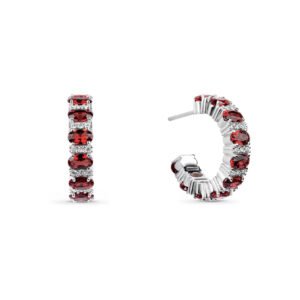 Brinco Life Special II em Prata 925 com Pedras Vermelhas e Incolores