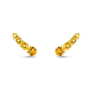 Brinco Ear Cuff Aura em Ouro Amarelo 18k com Citrinos