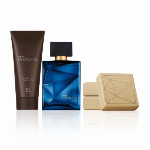 Kit Essencial Oud Masculino, Sabonete em Barra e Creme de Barbear (3 produtos)