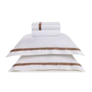 Jogo de Cama King 300 Fios Algodão Egípcio Vercelli Branco/Vecchio