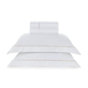 Jogo de Cama King 600 Fios Dominicani Branco/Nocciola