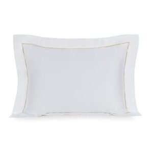 Fronha Avulsa 600 Fios Dominicani Branco/Nocciola