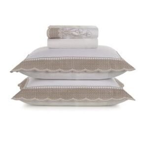 Jogo de Cama King 300 Fios Martorana Branco/Legno
