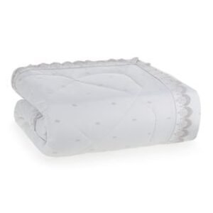 Edredom King 300 Fios Ricami Branco/Rose