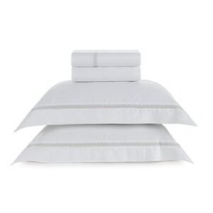 Jogo de Cama Queen 300 Fios Vitalle Branco/Rose