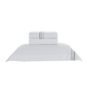 Jogo de Cama Solteiro 200 Fios Menfi Branco/Cinza