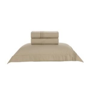 Jogo de Cama Solteiro 200 Fios Menfi Branco/Bege