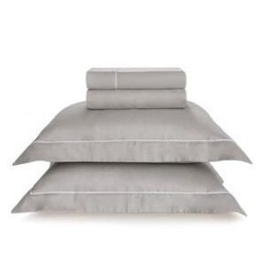 Jogo de Cama Casal Trussardi 300 Fios Percal 100% Algodão Enrico Marmo/Branco