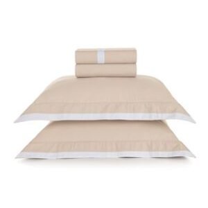 Jogo de Cama King 300 Fios Mattia Nocciola/Branco