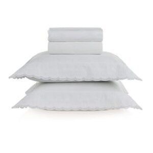 Jogo de cama King 300 fios Cetim Gaius Branco