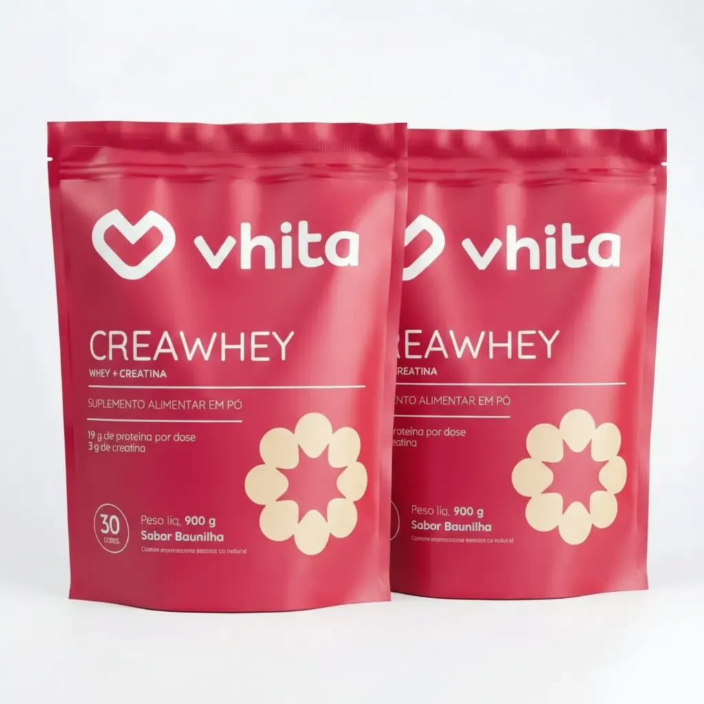 CreaWhey | 19g de proteína e 3g de creatina por dose (chocolate ou baunilha), 900g – Baunilha / 2 unidades