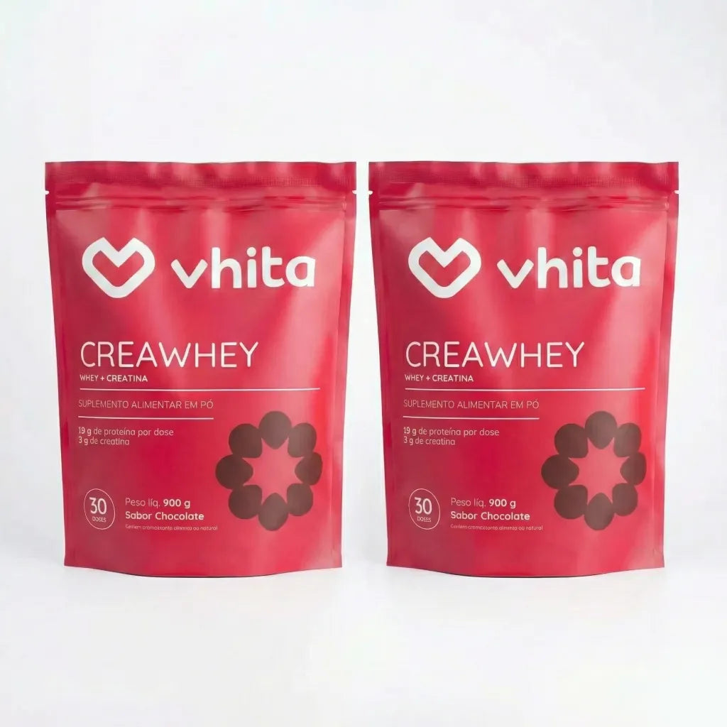 CreaWhey | 19g de proteína e 3g de creatina por dose (chocolate ou baunilha), 900g – Chocolate / 2 unidades