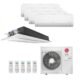Ar Condicionado Multi Split Penta Split Inverter LG 48000 BTUs (1×18000 Cassete 1 via + 1×18000 + 1×12000 + 2×9000) Quente/Frio 220V