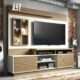 Estante Home Para Tv 65 Polegadas Eldorado Avelã Off White