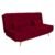 Sofá-cama 3 Lugares Antonella Veludo Maserati Vermelho